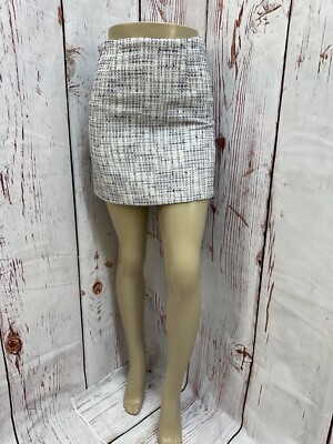 Babaton White Purple Tweed Skirt size TCC