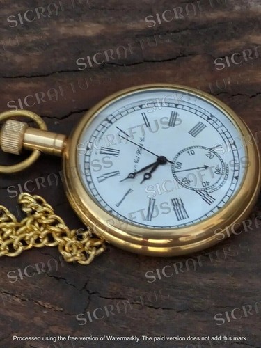 Antique Vintage Elgin Brass Pocket Watch With Brass Pocket Sundial Compass Gift. - Picture 5 of 5