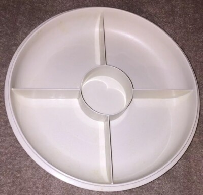 Tupperware Almond divided serving dish #1708-5