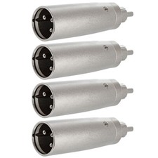 4x XLR 3 Pin Male to RCA Male Pro Audio Microphone Adapter Converter Connector