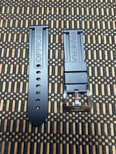 Panerai Watch 24mm Black OEM style Caoutchouc Rubber strap Italy