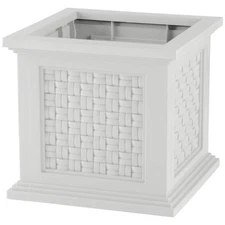 Pure Garden 14.65-in Faux Rattan Style Outdoor Planter Box
