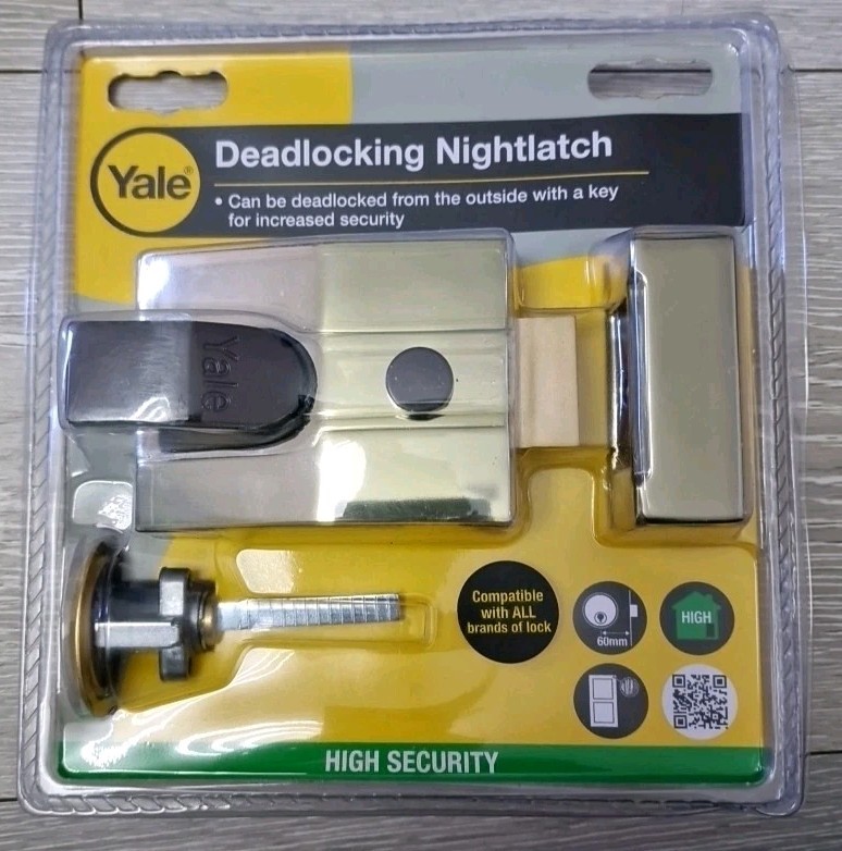 Yale 60mm Deadlocking Nightlatch Polished Brass - B-89-BLX-PB-60