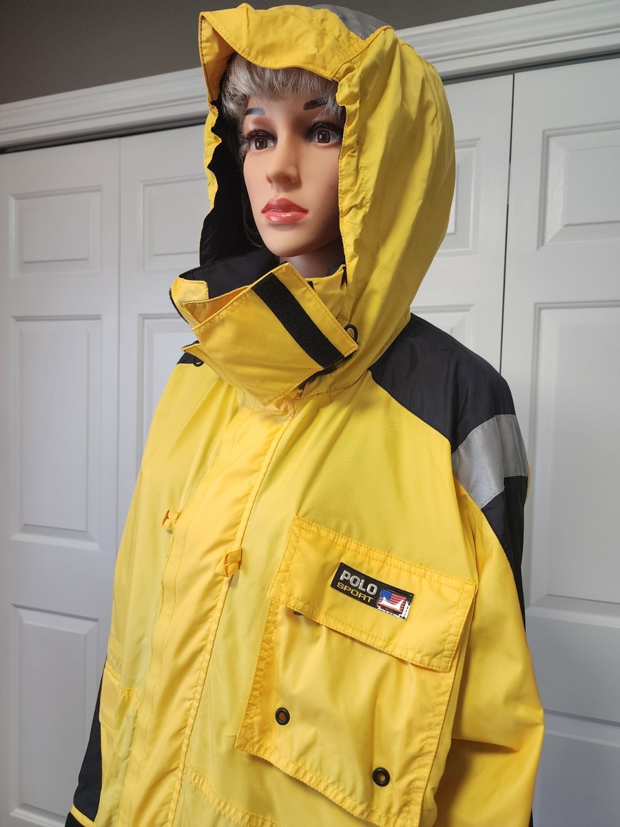 Vintage 90s Polo Sport Ralph Lauren Yellow Nylon Windbreaker