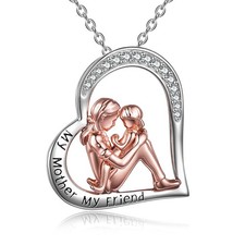 Mother Daughter Necklace 925 Sterling Silver Engraved My Mother My Friend Jewelr