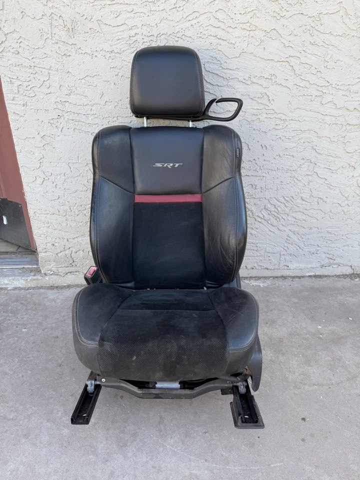 2008-2014 DODGE CHALLENGER SRT8 COMPLETE INTERIOR SEAT SET BLACK LEATHER SUEDE - Image 3 of 4