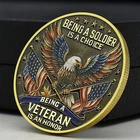 US Veteran Eagle Commemorative Coin Military Challenge Coin Gift USA Flag Medal