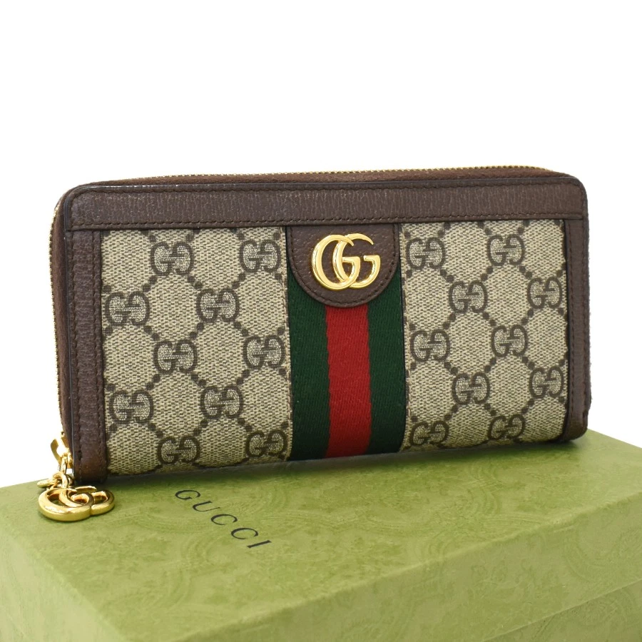 Gucci Portefeuille Long GG Zip Autour Portefeuille 523154 Offidia GG Supreme Beige GUCCI