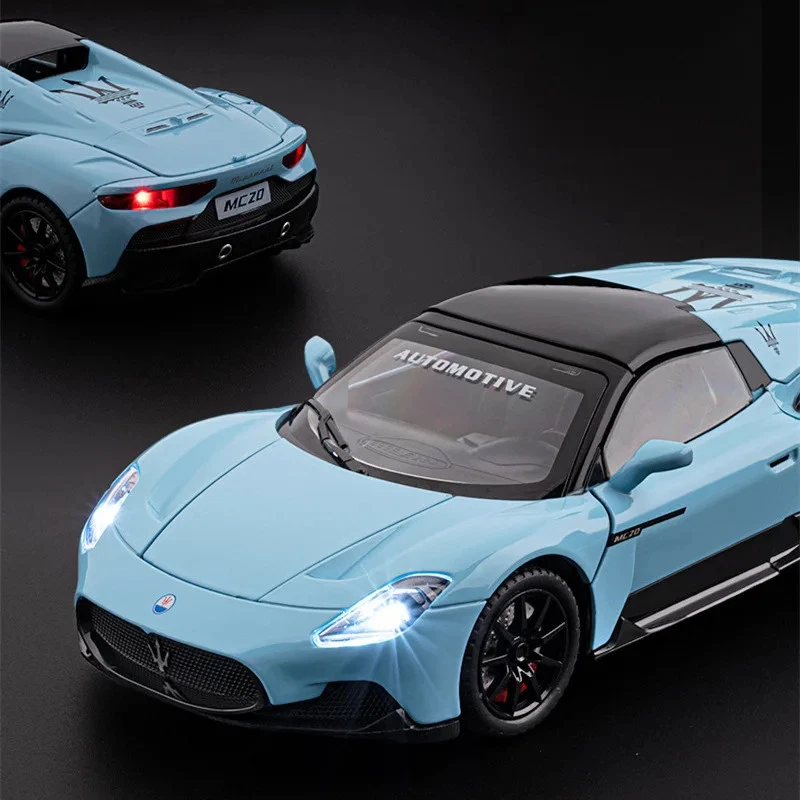 1/24 Maserati MC20 Cabrio Alloy Car Model Diecast Car Vehicle Model Sound Light - Image 3 of 4