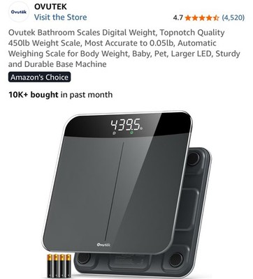 New Ovutek Bathroom Scales Digital Weight, Topnotch Quality 450lb Weight Scale