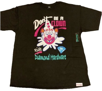 Men s Diamond Supply Co. Dont be a clown ride Diamond Hardware 2XL Black T Shirt