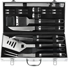 22PCS Heavy Duty BBQ Grill Accessories Set, Non-Slip Grill Tools for Outdoor Gri