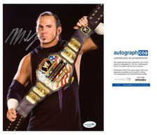 MATT HARDY SIGNED WWE AEW WRESTLER 8x10 PHOTO - ACOA COA