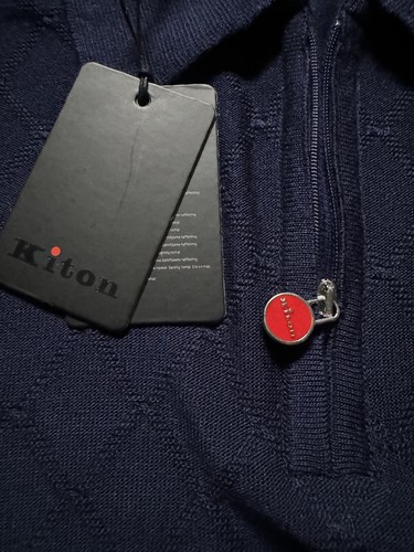 KITON Men t-shirt Size S/48 color Light Blue - Zipp - Picture 4 of 8