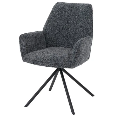 B-Ware Esszimmerstuhl MCW-G67, Chenille (410g/m²), Gestell schwarz, dunkelgrau - Bild 1 von 4