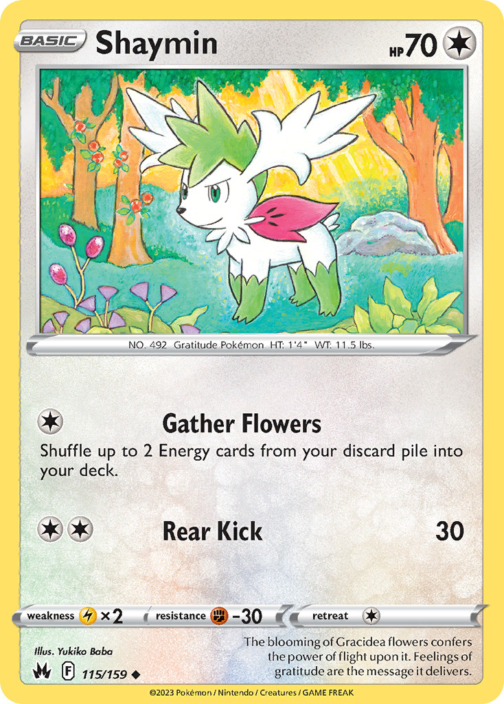 Shaymin 115/159 Uncommon Crown Zenith Near Mint