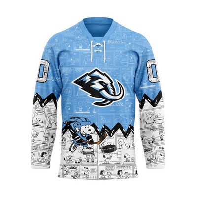 Personalized Utah Mammoth Special Peanuts Lace Hockey Shirt Design
