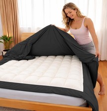 3 Sided Zipper Duvet Cover Set Microfiber 3PCS Twin Size Black