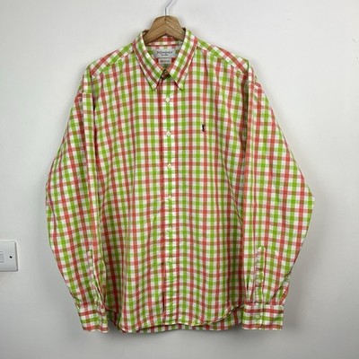 YSL Hemd Herren großes Karomuster Designer Yves Saint Laurent 90er Retro Vintage