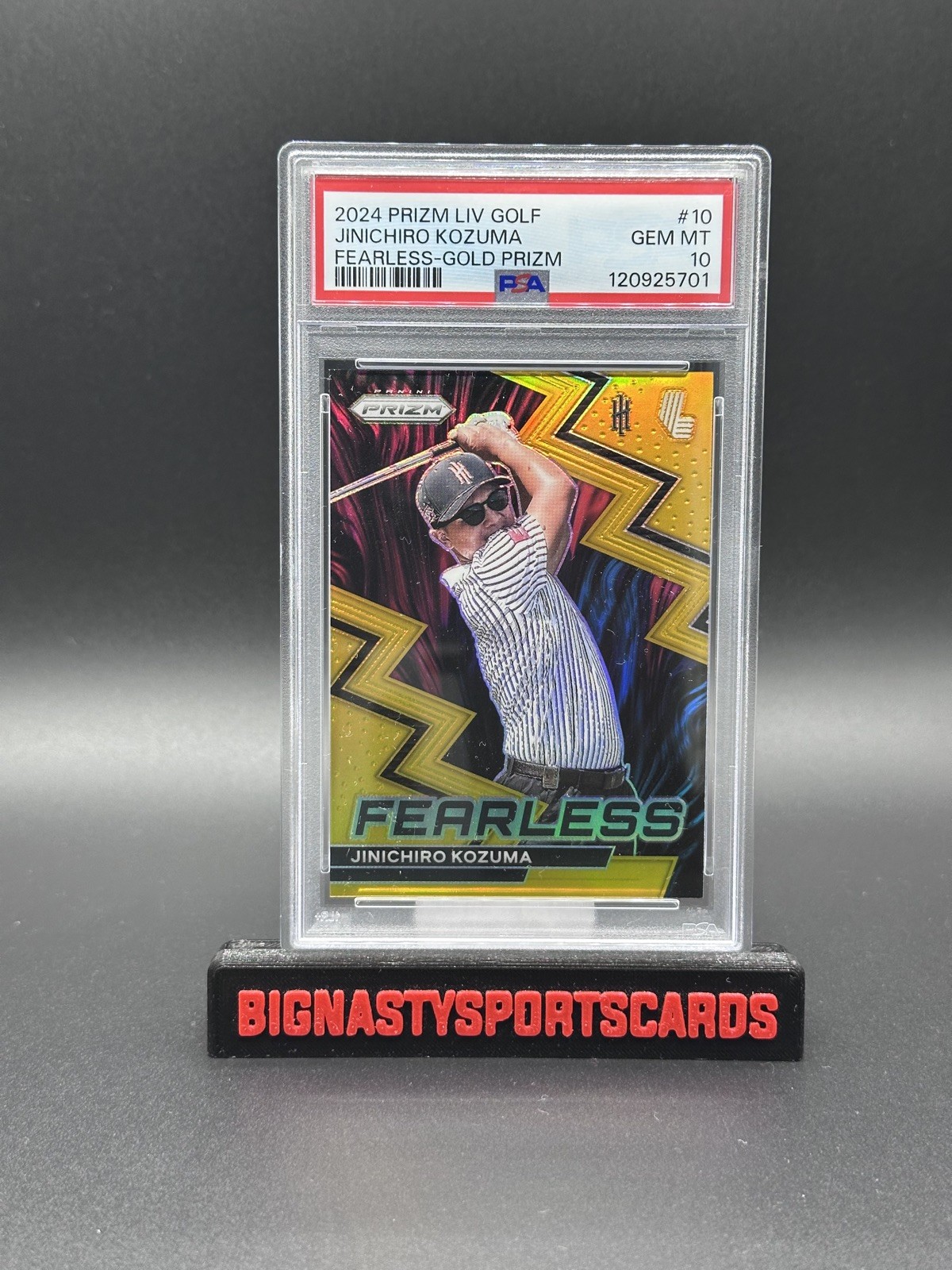 2024 Panini Prizm LIV Golf Fearless Gold Jinichiro Kozuma 4/10 - PSA 10 - POP 2