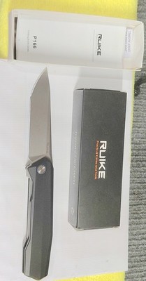 RUIKE P166 Folding Knife 3.75'' 14C28N Sandvik Steel Blade Black Aluminum Handle