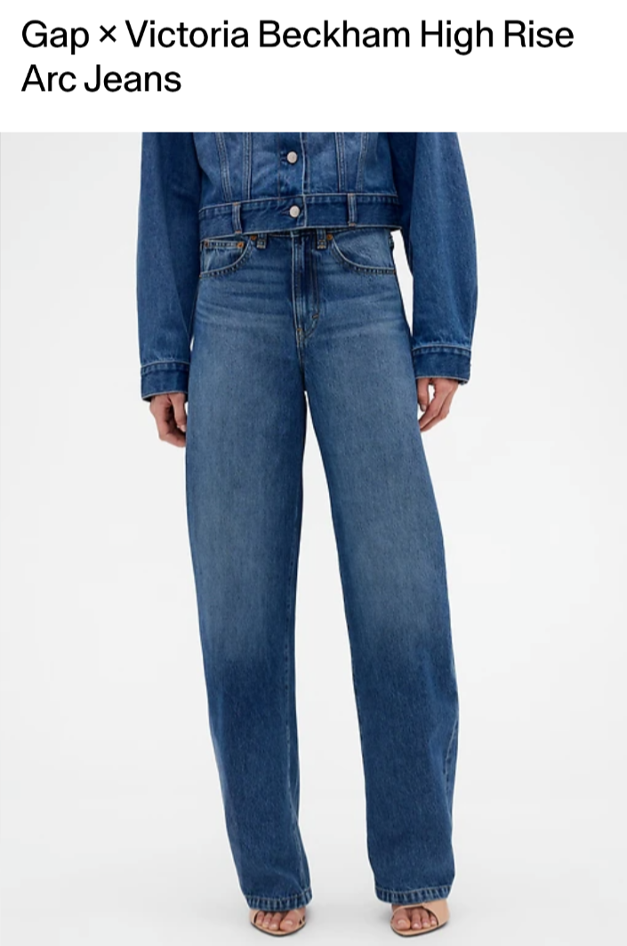 Gap x Victoria Beckham High Rise Arc Jeans; 28 Regular; NWT | eBay
