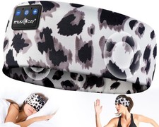 MUSICOZY Sleep Headphones Bluetooth 5.4 Headband, Wireless Beige Leopard