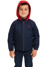 Boys Polo Ralph Lauren Windbreaker Jacket Navy Blue Red Packable Pony Logo Sz 7