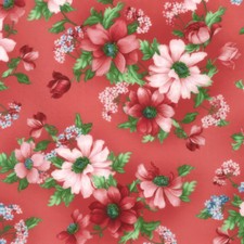 KAUFMAN - Flowerhouse: Softly - Floral Bouquet - Red - 212-BT 1/4yd