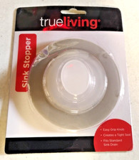 True Living Sink Stopper Universal Fit Kitchen Bathroom Drain Plug Gray NEW 3in