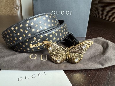 GUCCI Garden Limited Edition Leder Gürtel Belt schwarz Size: 65 XS