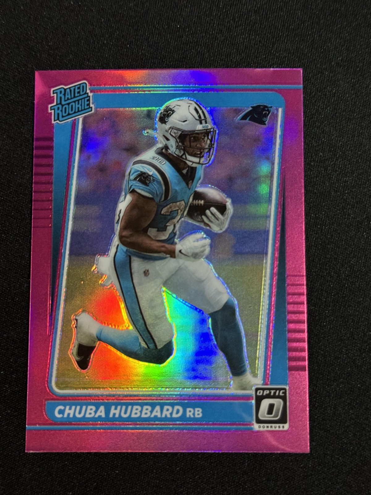 2021 Donruss Optic #225 Chuba Hubbard Pink