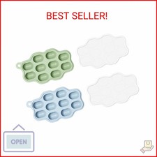 Heomoone Baby Food Freezer Tray with Lids 2 Pack, Silicone Baby Food Storage Con