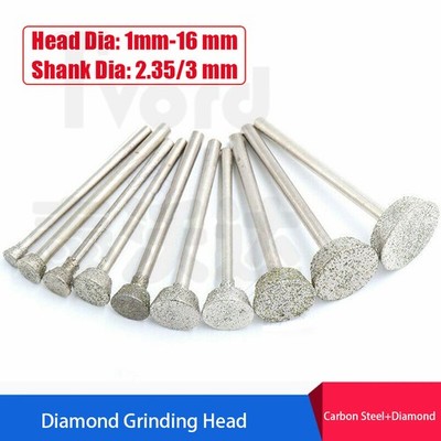 Schleifstifte Head Dia 1-16 mm Polishing Grinding Drill Bits 2.35mm/3mm Shank