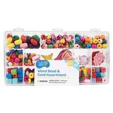 Hello Hobby Wood Bead  Cord Assortment, 350 Pieces, Child 6 