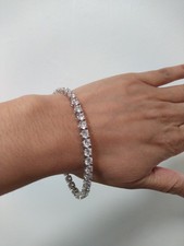 Michelle Mone Diamonique 925 Sterling Silver Tennis Bracelet 8" 20cm QVC
