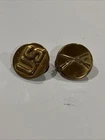 WW2 US Military Army Enlisted Infantry Collar Brass Insignia Disc Cross Rifle