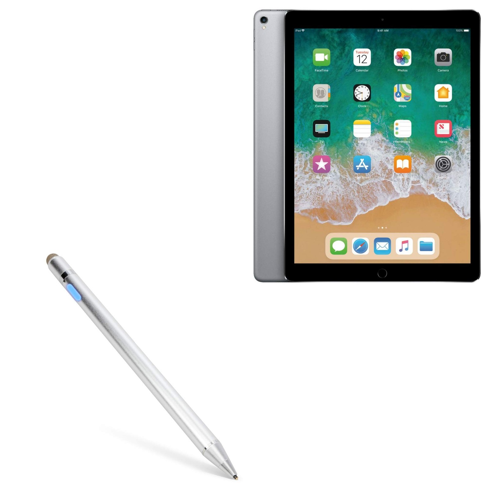 2017 iPad Pro 12.9 2nd Gen AccuPoint Silver Stylus Pen by BoxWave-image
