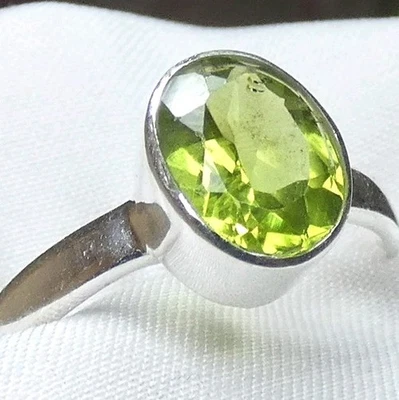 💚Ring Peridot Olivin 925 Silber Gr 17,5 (55) fac.  Originalbilder - Bild 1 von 4