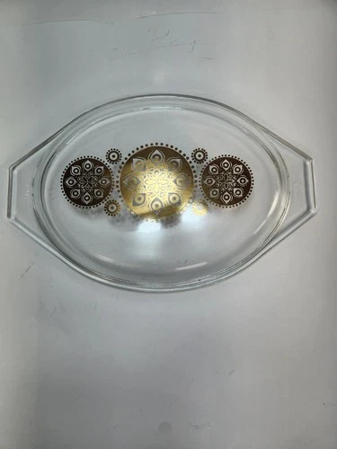 Vintage Replacement Pyrex Gold Medallion Lid 945-C Fits Divided Dish 1.5qt