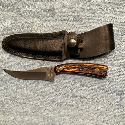 Bear MGC USA Fixed Blade W/black Leather Sheath 7 1/4  Overall NEARLY MINT 