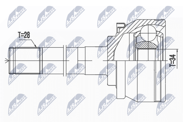 NTY NPZ-HY-511 Gelenksatz, Antriebswelle Vorne FüR Hyundai-image