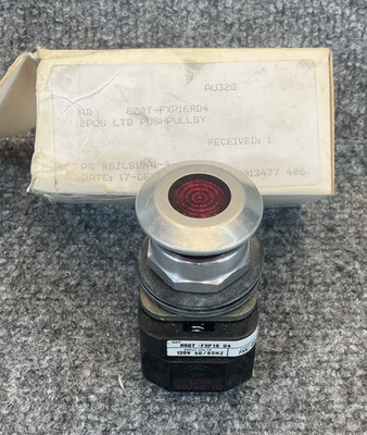 Allen-Bradley 800T-FXP16RD4 Illuminated Push Button Red 120V Push-Pull