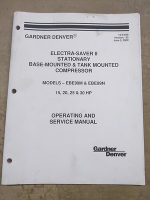 Gardener Denver Electra-Saver II Mounted Compressor Operators Manual