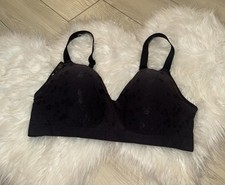 Bali Comfort Revolution Jacquard T-Shirt Bra WF Womens L Large Black DF3643 New