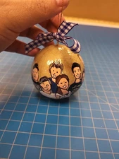 Hand Painted Ornament Signed 2014 Family Portrait Art Christmas Tree Decoration