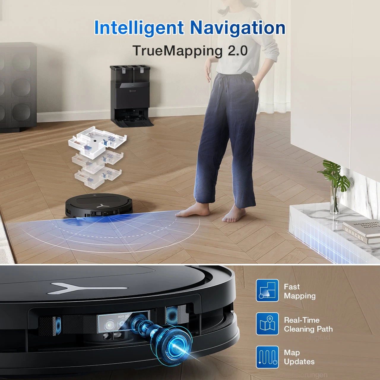 ECOVACS DEEBOT T50 PRO Omni Robot Vacuum and Mop 15000Pa - Certified Refurbished - product detail image 8