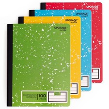 UPGRADE NOTES Composition Notebooks, Wide-Ruled 9.75 x 7.5, Marble Colors