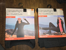 Climate Right Cuddl Duds Plush Warmth Shirt Pants Set Thumbholes Layering XS-XXL