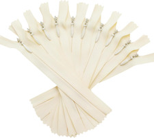 Yahoga 10PCS 16 Inch Invisible Zippers for Sewing Dresses Skirts Beige 3 Conc